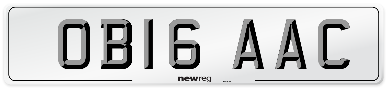 OB16 AAC Number Plate from New Reg